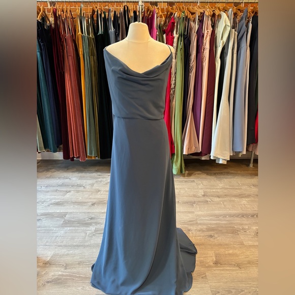 NEW - JENNY YOO - COLBY COWL NECK DRESS - EVENING BLUE - SIZE 26 - Picture 3 of 5